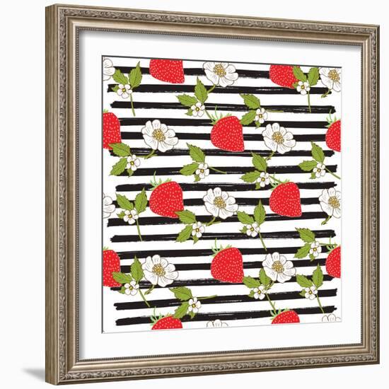 Strawberry Illustration-Anton Yanchevskyi-Framed Art Print