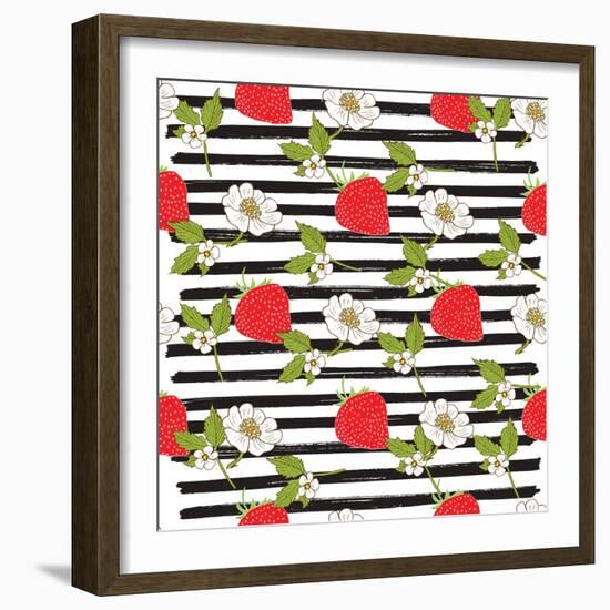 Strawberry Illustration-Anton Yanchevskyi-Framed Art Print