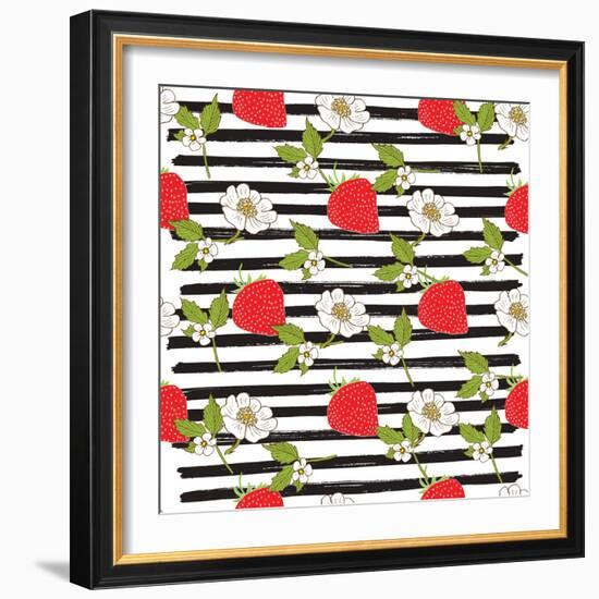 Strawberry Illustration-Anton Yanchevskyi-Framed Art Print