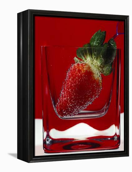 Strawberry in a Glass of Water-Vladimir Shulevsky-Framed Premier Image Canvas