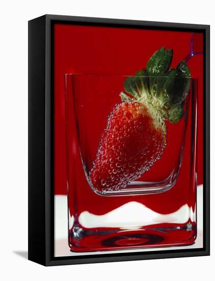 Strawberry in a Glass of Water-Vladimir Shulevsky-Framed Premier Image Canvas