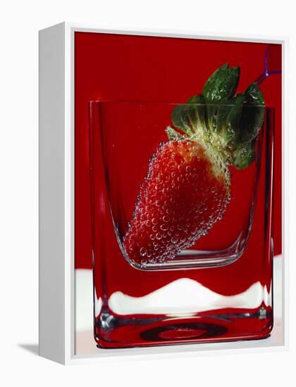 Strawberry in a Glass of Water-Vladimir Shulevsky-Framed Premier Image Canvas