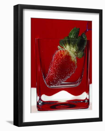 Strawberry in a Glass of Water-Vladimir Shulevsky-Framed Photographic Print