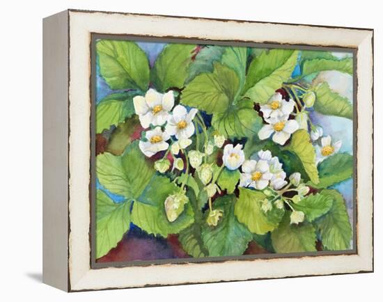 Strawberry Patch - B. Flowering-Joanne Porter-Framed Premier Image Canvas