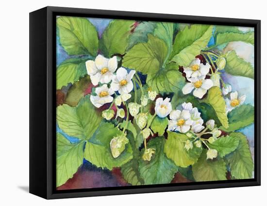 Strawberry Patch - B. Flowering-Joanne Porter-Framed Premier Image Canvas