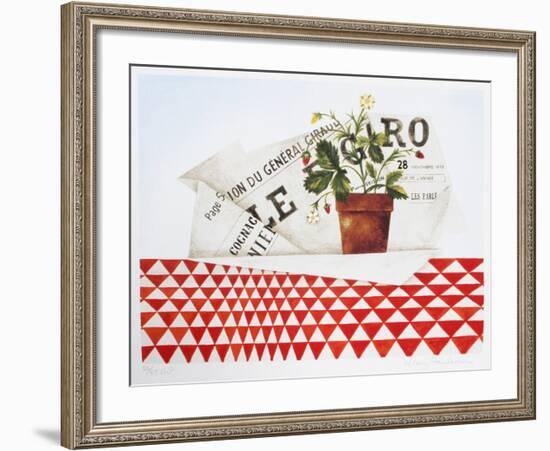 Strawberry Plant and Figaro-Mary Faulconer-Framed Limited Edition