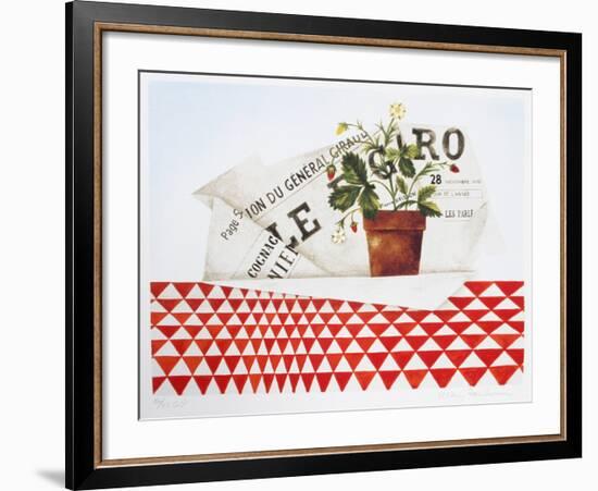 Strawberry Plant and Figaro-Mary Faulconer-Framed Limited Edition