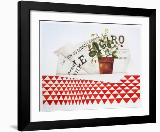 Strawberry Plant and Figaro-Mary Faulconer-Framed Limited Edition