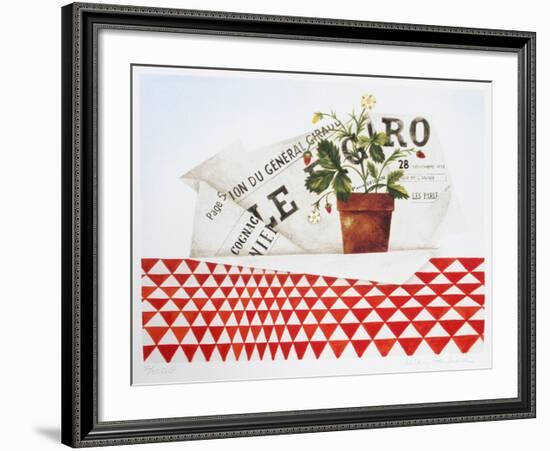 Strawberry Plant and Figaro-Mary Faulconer-Framed Limited Edition