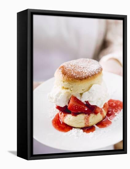 Strawberry Shortcake with Cream-null-Framed Premier Image Canvas