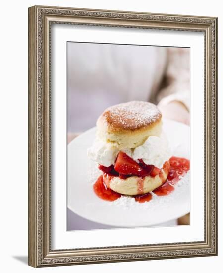 Strawberry Shortcake with Cream-null-Framed Photographic Print