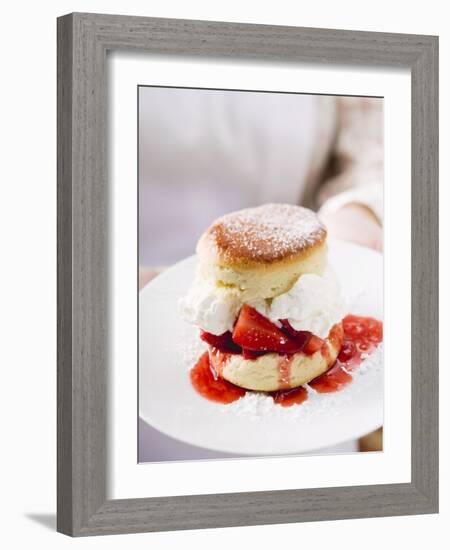 Strawberry Shortcake with Cream-null-Framed Photographic Print