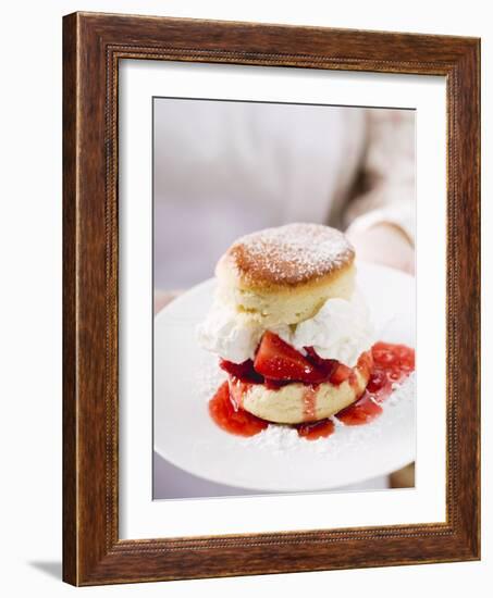 Strawberry Shortcake with Cream-null-Framed Photographic Print