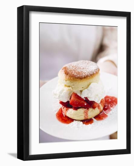 Strawberry Shortcake with Cream-null-Framed Photographic Print