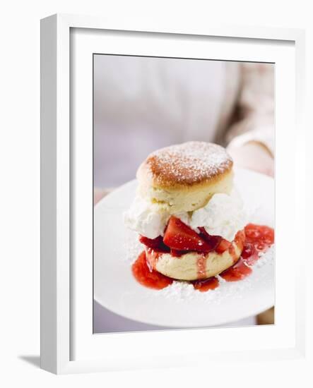 Strawberry Shortcake with Cream-null-Framed Photographic Print