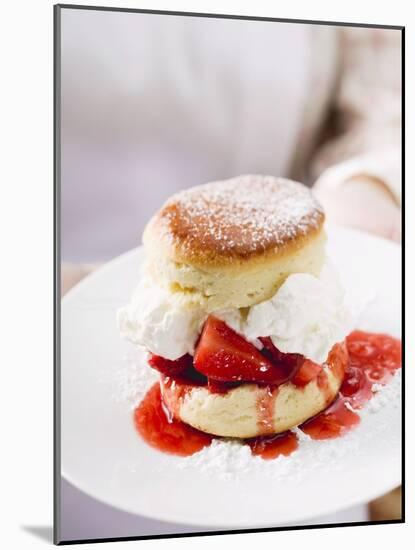 Strawberry Shortcake with Cream-null-Mounted Photographic Print