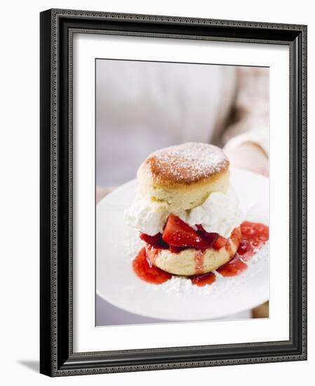 Strawberry Shortcake with Cream-null-Framed Photographic Print