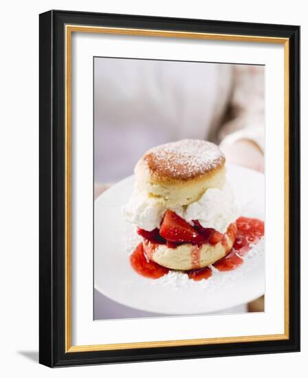 Strawberry Shortcake with Cream-null-Framed Photographic Print