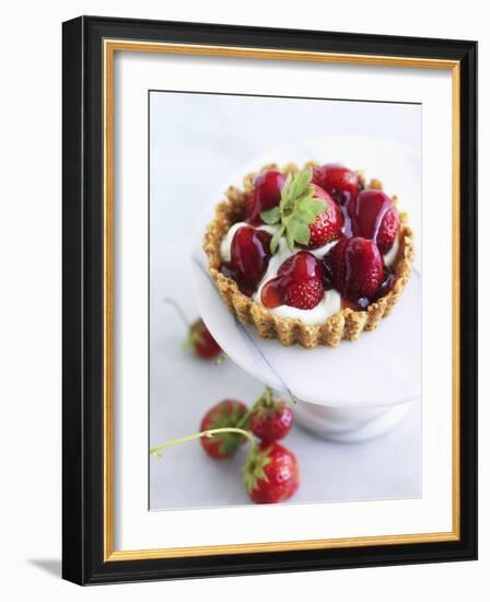 Strawberry Shortcake with Cream-Valerie Janssen-Framed Photographic Print