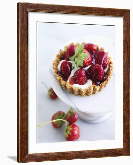 Strawberry Shortcake with Cream-Valerie Janssen-Framed Photographic Print