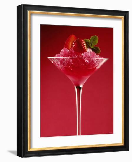 Strawberry Sorbet in a Stem Glass-Bodo A^ Schieren-Framed Photographic Print