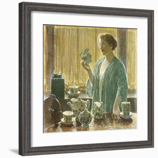 Strawberry Tea Set, 1912-Frederick Childe Hassam-Framed Premium Giclee Print