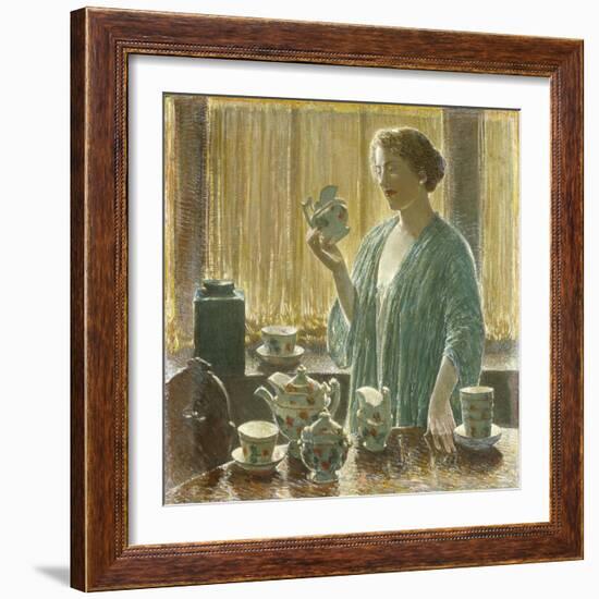 Strawberry Tea Set, 1912-Childe Hassam-Framed Giclee Print