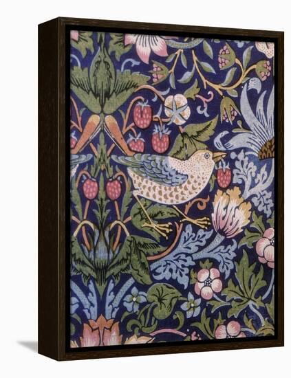 'Strawberry Thief' Curtain, 1883 (Printed Textile)-William Morris-Framed Premier Image Canvas