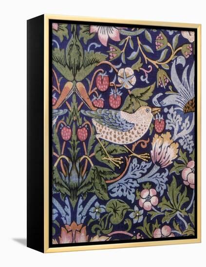 'Strawberry Thief' Curtain, 1883 (Printed Textile)-William Morris-Framed Premier Image Canvas