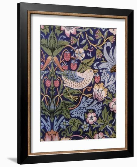 'Strawberry Thief' Curtain, 1883 (Printed Textile)-William Morris-Framed Giclee Print