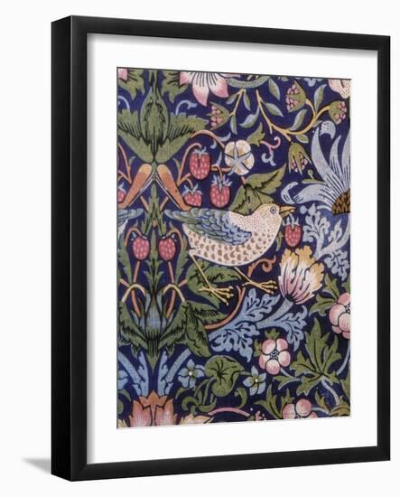 'Strawberry Thief' Curtain, 1883 (Printed Textile)-William Morris-Framed Giclee Print