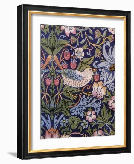 'Strawberry Thief' Curtain, 1883 (Printed Textile)-William Morris-Framed Giclee Print