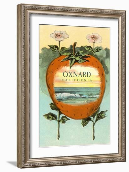 Strawberry with Ocean Scene Inside, Oxnard, California-null-Framed Art Print