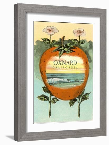 Strawberry with Ocean Scene Inside, Oxnard, California-null-Framed Art Print