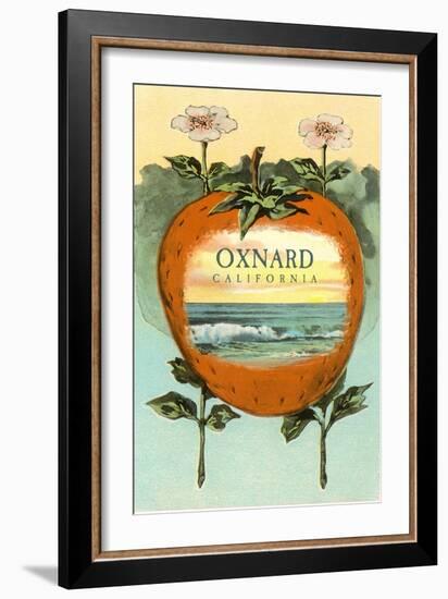 Strawberry with Ocean Scene Inside, Oxnard, California-null-Framed Art Print