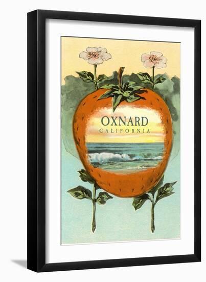 Strawberry with Ocean Scene Inside, Oxnard, California-null-Framed Art Print