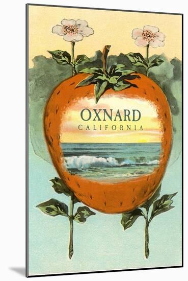 Strawberry with Ocean Scene Inside, Oxnard, California-null-Mounted Art Print