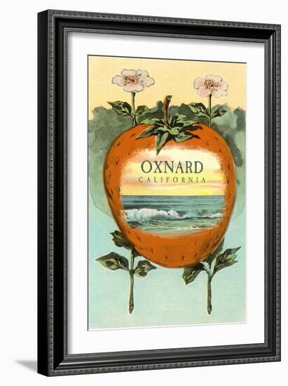 Strawberry with Ocean Scene Inside, Oxnard, California-null-Framed Art Print