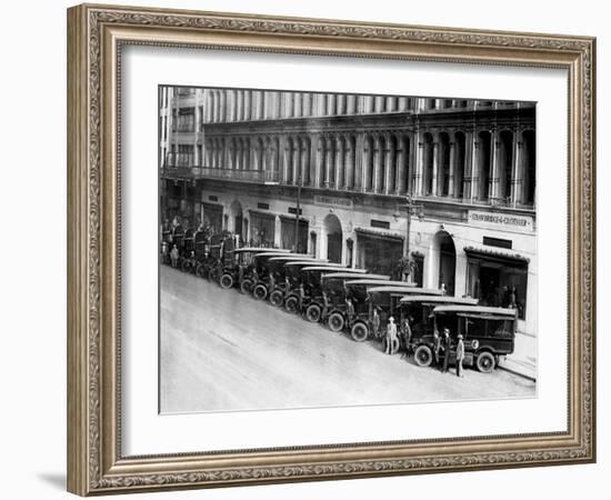 Strawbridge and Clothier Delivery Vans, Philadelphia, Pennsylvania-null-Framed Photo