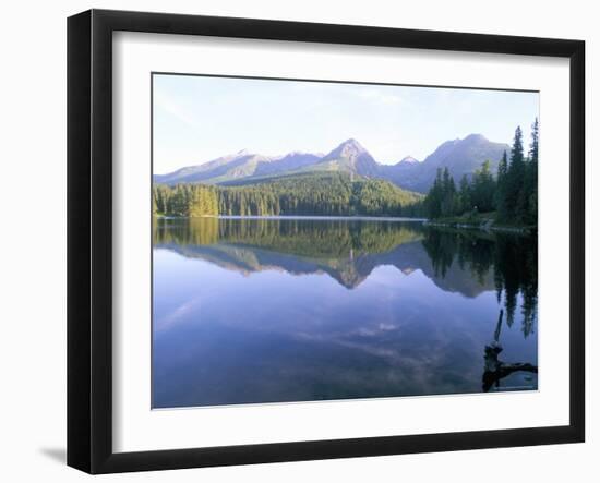 Strbske Pleso (Lake) and Peaks of Vysoke Tatry Mountains at Sunrise, Vysoke Tatry, Slovakia-Richard Nebesky-Framed Photographic Print