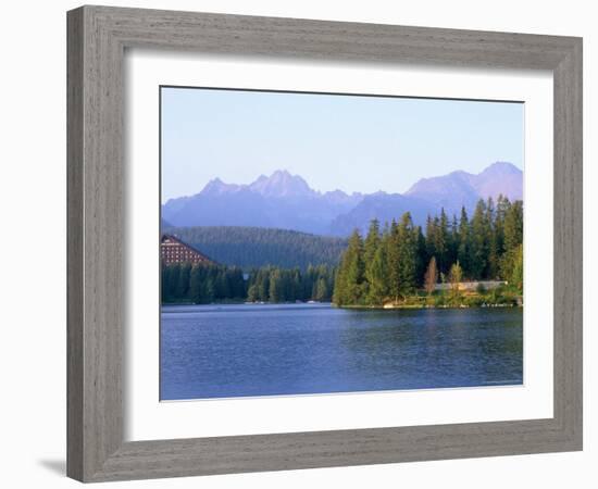 Strbske Pleso (Lake) and Peaks of Vysoke Tatry Mountains at Sunset, Vysoke Tatry, Slovakia-Richard Nebesky-Framed Photographic Print