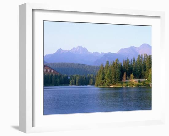 Strbske Pleso (Lake) and Peaks of Vysoke Tatry Mountains at Sunset, Vysoke Tatry, Slovakia-Richard Nebesky-Framed Photographic Print