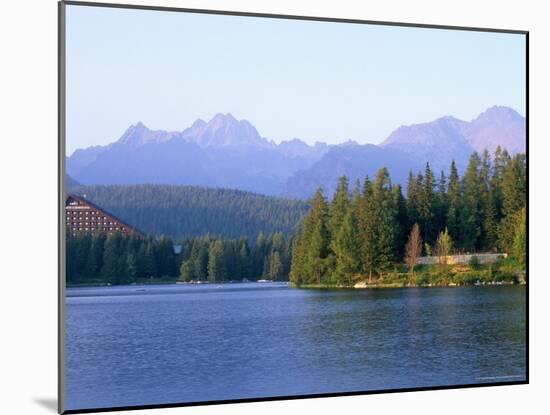 Strbske Pleso (Lake) and Peaks of Vysoke Tatry Mountains at Sunset, Vysoke Tatry, Slovakia-Richard Nebesky-Mounted Photographic Print