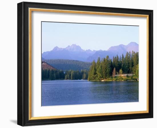 Strbske Pleso (Lake) and Peaks of Vysoke Tatry Mountains at Sunset, Vysoke Tatry, Slovakia-Richard Nebesky-Framed Photographic Print