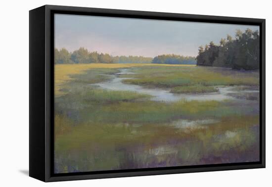 Stream and Sky Countryside-Jill Schultz McGannon-Framed Stretched Canvas