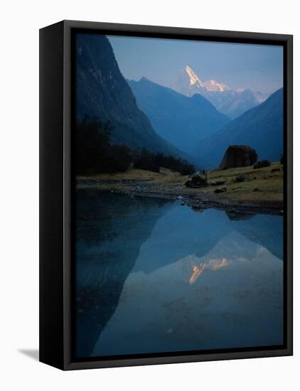 Stream by River, Cordillera Blanca, Peru-Mitch Diamond-Framed Premier Image Canvas