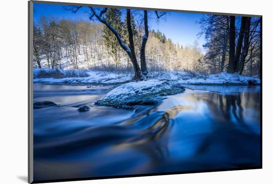 Stream Course in Winter Scenery, Triebtal, Vogtland, Saxony, Germany-Falk Hermann-Mounted Photographic Print