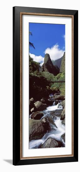 Stream Flowing Through a Valley, Iao Needle, Iao Valley, Wailuku, Maui, Hawaii, USA-null-Framed Photographic Print