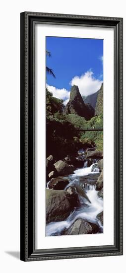 Stream Flowing Through a Valley, Iao Needle, Iao Valley, Wailuku, Maui, Hawaii, USA-null-Framed Photographic Print