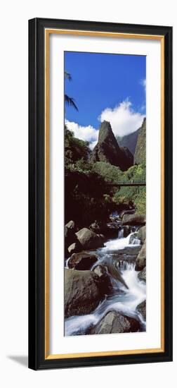 Stream Flowing Through a Valley, Iao Needle, Iao Valley, Wailuku, Maui, Hawaii, USA-null-Framed Photographic Print